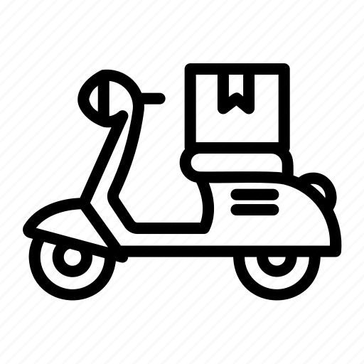 Delivery, motorcycle, product, transportation, package, shipping, service icon - Download on Iconfinder