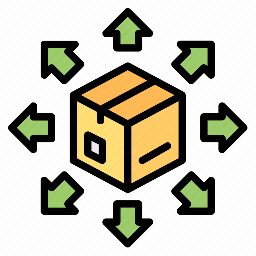 Arrow, box, cardboard, cargo, distribution, logistic icon - Download on Iconfinder