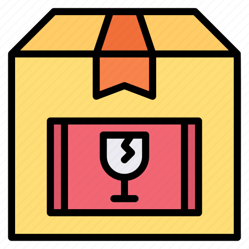 Box, careful, fragile, glass, package, shipment icon - Download on Iconfinder
