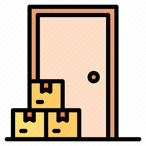 Box, delivery, door, home, logistic, package icon - Download on Iconfinder
