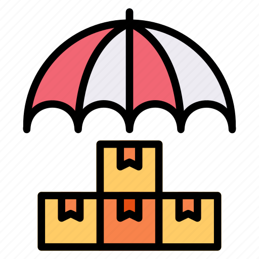 Box, delivery, insurance, premise, shop, shopping, umbrella icon - Download on Iconfinder