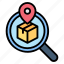 box, delivery, magnifying, package, search, shipping, tracking 