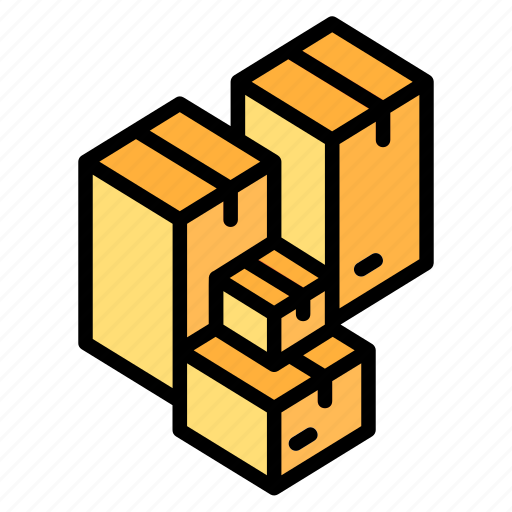 Box, packaging, cardboard, stack, pile icon - Download on Iconfinder