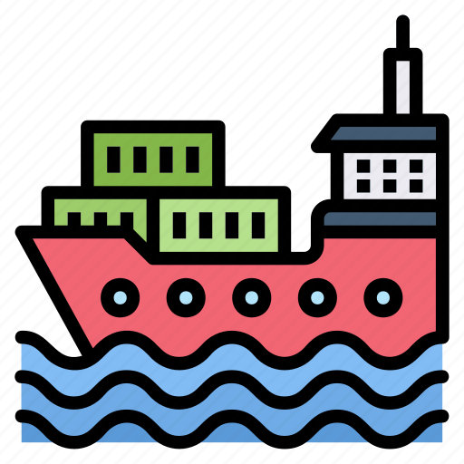 Cargo, freighter, logistics, ship, shipping, delivery, truck icon - Download on Iconfinder