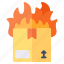 box, delivery, fire, package 
