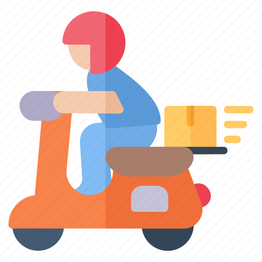 Delivery, motorcycle, scooter, courier icon - Download on Iconfinder