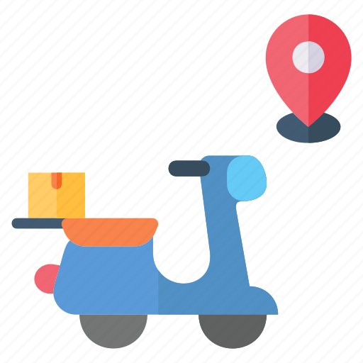 Motorcycle, logistics, delivery, shipping, courier, pin, location icon - Download on Iconfinder