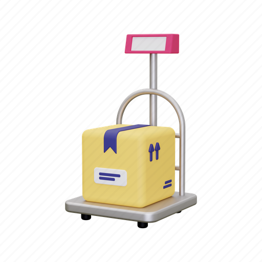 Weight scale, box, cargo, shipping, logistic, delivery, package 3D illustration - Download on Iconfinder