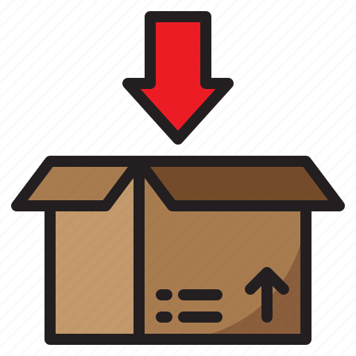 Box, parcel, logistics, delivery, down, arrow icon - Download on Iconfinder