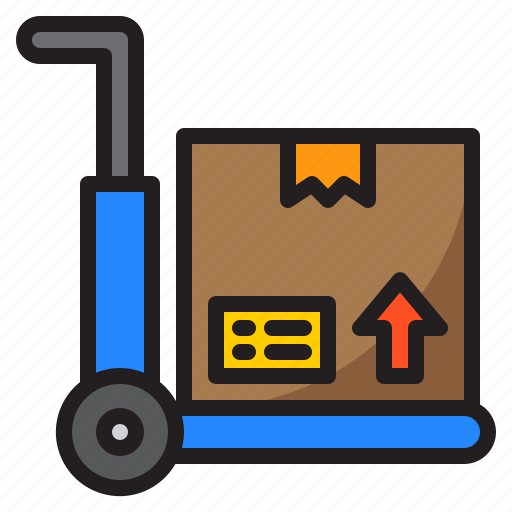 Trolley, box, logistics, delivery, shipping icon - Download on Iconfinder
