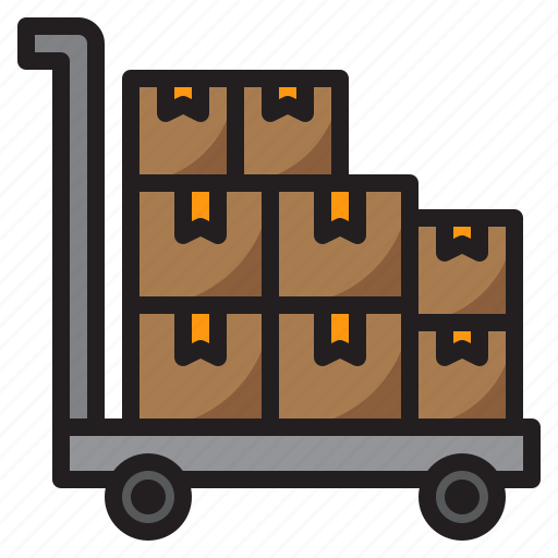 Trolley, box, parcel, logistics, delivery icon - Download on Iconfinder