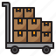 trolley, box, parcel, logistics, delivery 