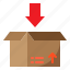 box, parcel, logistics, delivery, down, arrow 