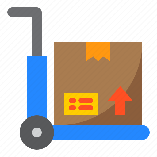 Trolley, box, logistics, delivery, shipping icon - Download on Iconfinder