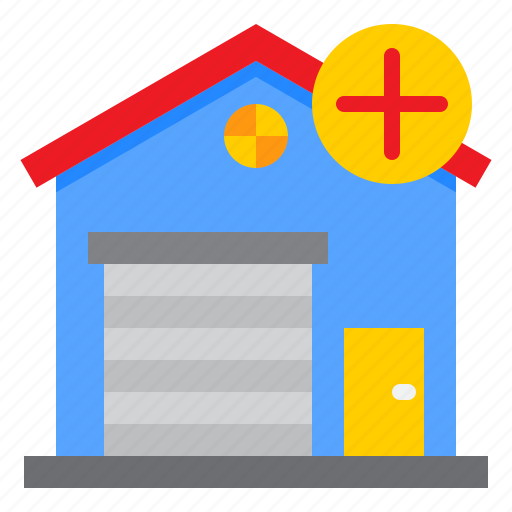 Warehouse, add, storehouse, logistics, delivery icon - Download on Iconfinder