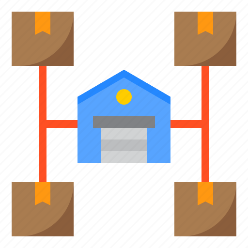 Warehouse, logistics, delivery, storehouse, network icon - Download on Iconfinder