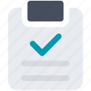check mark, checklist, clipboard icon