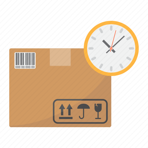 Box, carton, clock, delivery, logistic, shipping, time icon - Download on Iconfinder