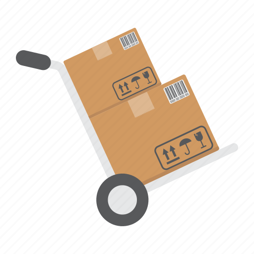 Box, cardboard, delivery, dolly, hand, logistic, truck icon - Download on Iconfinder