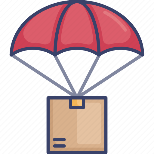 Airdrop, box, delivery, logistic, package, parachute, shipping icon - Download on Iconfinder