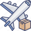 aeroplane, airplane, box, logistic, package, transport, transportation 
