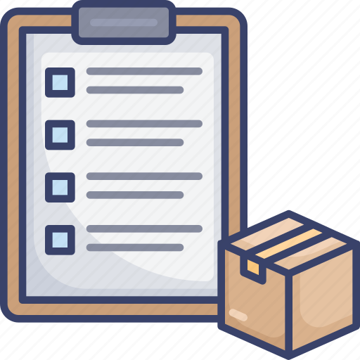 Box, checklist, clipboard, clipchart, logistic, package, shipping icon - Download on Iconfinder