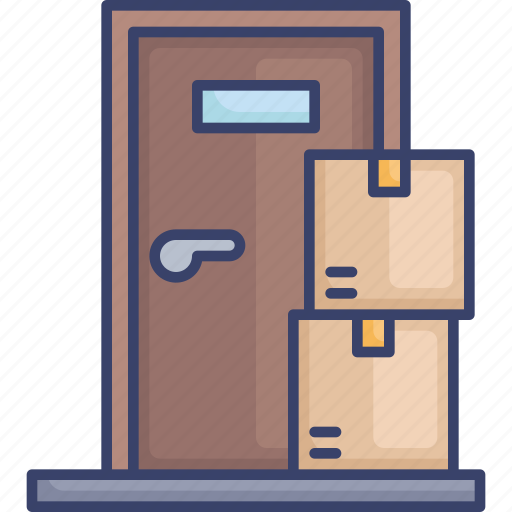 Box, delivery, door, home, logistic, package, shipping icon - Download on Iconfinder