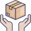 box, delivery, gesture, hand, logistic, package, shipping 