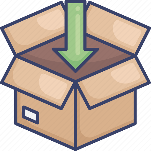 Arrow, box, down, inbox, logistic, package, shipping icon - Download on Iconfinder