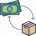 box, delivery, logistic, money, package, shipping, transfer