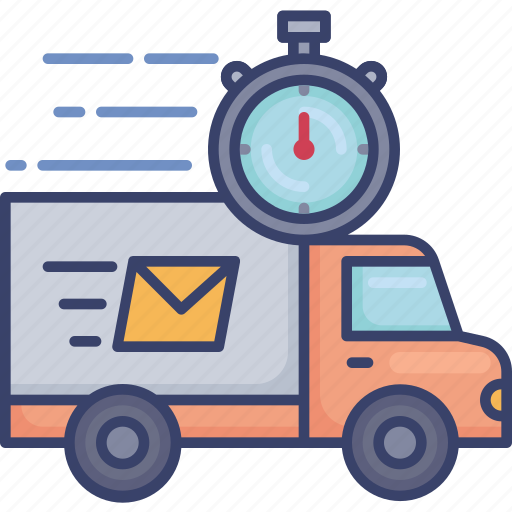Deadline, logistic, speed, timer, transfer, transport, truck icon - Download on Iconfinder