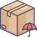 box, insurance, logistic, package, protection, shipping, umbrella