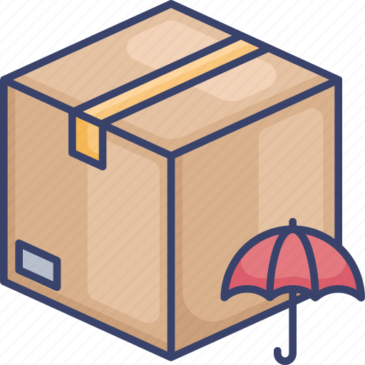 Box, insurance, logistic, package, protection, shipping, umbrella icon - Download on Iconfinder