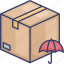 box, insurance, logistic, package, protection, shipping, umbrella 