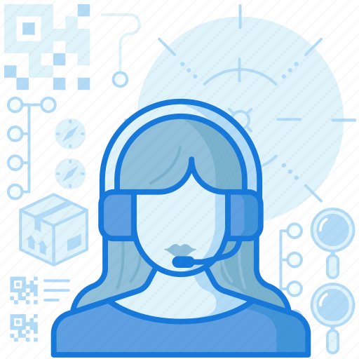Agent, customer, female, headphone, person, service, woman icon - Download on Iconfinder