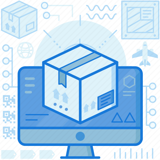 Box, computer, logistic, monitor, package, parcel, screen icon - Download on Iconfinder