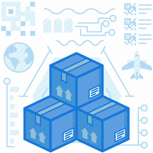 Airplane, box, delivery, logistic, package, parcel, stack icon - Download on Iconfinder
