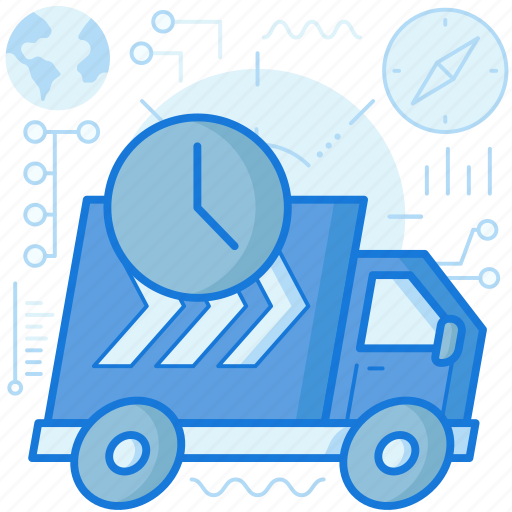 Clock, deadline, time, transport, transportation, truck, vehicle icon - Download on Iconfinder