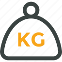 kettlebell, kg, mass, weight icon
