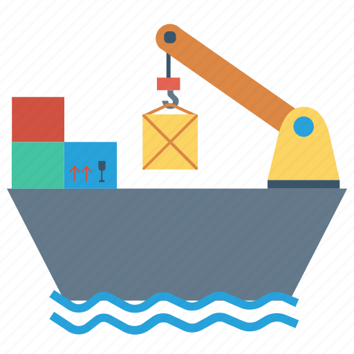 Boat, container, crane, sailing, ship icon - Download on Iconfinder