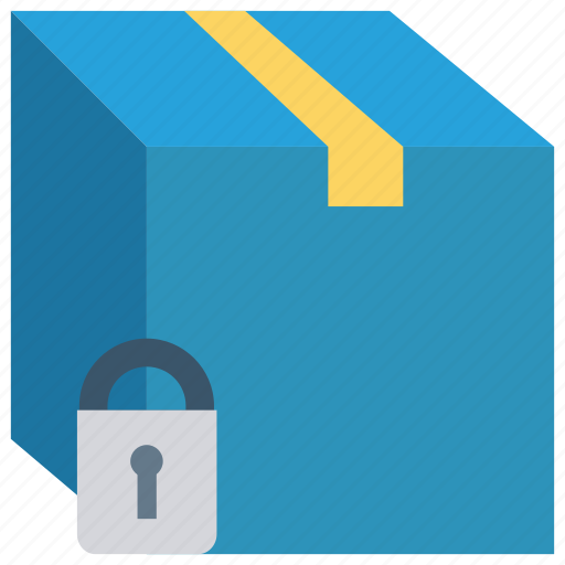 Carton, delivery, lock, protection, secure icon - Download on Iconfinder