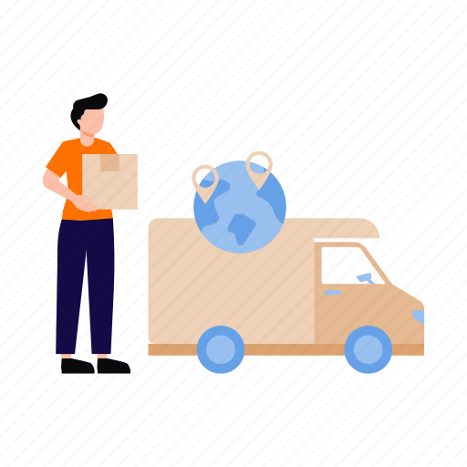 Truck, worldwide, delivery, service, logistics icon - Download on Iconfinder