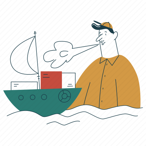 Parcel, sea, logistics, cargo, delivery, shipping, ocean illustration - Download on Iconfinder