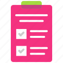 checklist, clipboard, notes, plan, shopping list, task, todo list