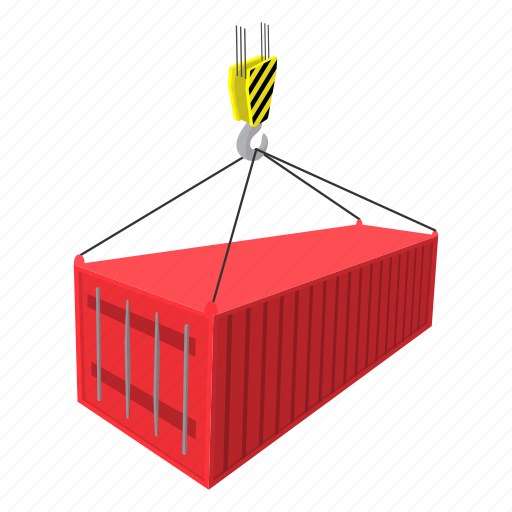 Cargo, cartoon, container, crane, freight, heavy, shipping icon - Download on Iconfinder