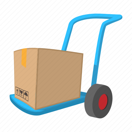 Cargo, cartoon, dolly, freight, package, post, transportation icon - Download on Iconfinder