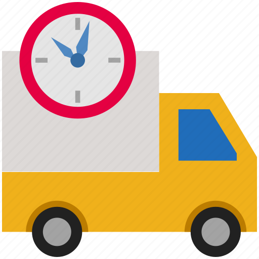 Clock, delivery, logistics, shipping, time, transportation, truck icon - Download on Iconfinder