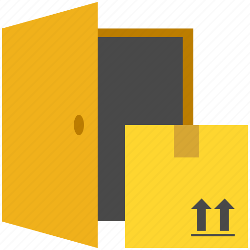 Courier, delivery, door, logistics, package, parcel, shipping icon - Download on Iconfinder