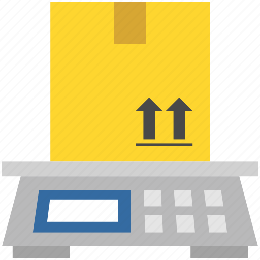 Box, delivery, logistics, package, parcel, scale, weight machine icon - Download on Iconfinder