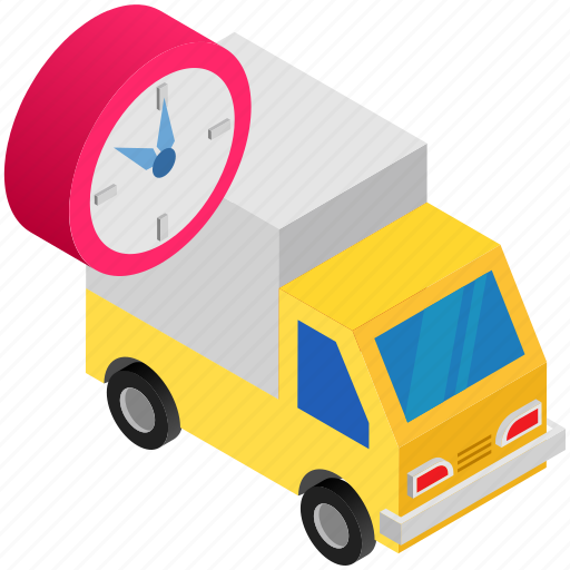 Clock, delivery, logistics, shipping, time, transportation, truck icon - Download on Iconfinder
